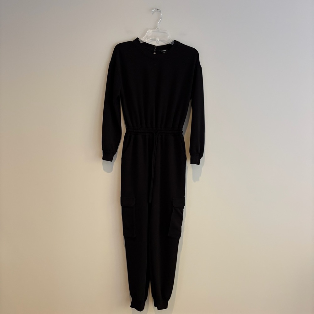 Express Black Crew Neck Soft Black Jumpsuit
